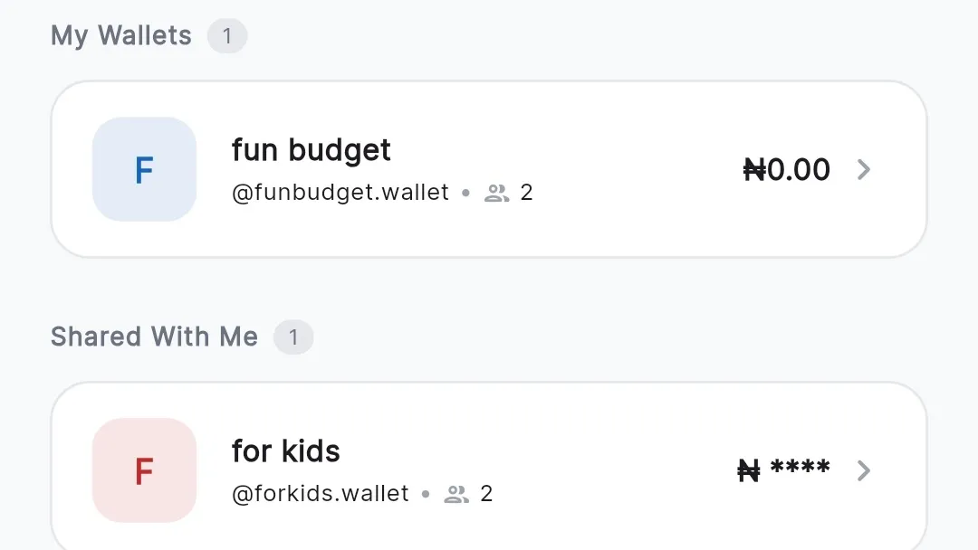 Personal and shared wallets in the ZevPay app